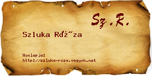 Szluka Róza névjegykártya